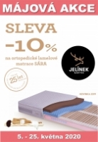 Májová akce10% sleva na zdravotní ortopedické lamelové matrace Sára klasik, Spirit, komfort od firmy JELÍNEK v HANY nábytek matrace HK JC OD DON Hradec Králové a Jičín